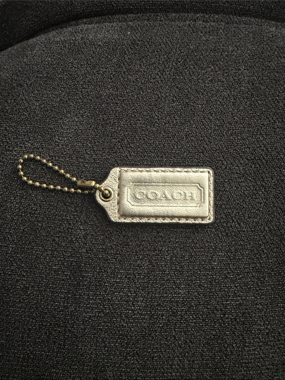 VTG COACH Metallic Gold Leather Key Tag